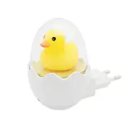 EU Plug 220V Wall Socket Lamps LED Night Light Control Sensor Cute Duck Bedroom Lamp Gift for Children yellow