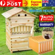 7X Upgraded Auto Shedding Honey Frame +Wooden Bee Hive House Comb Beehive Boxes