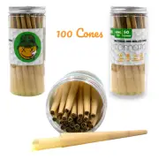 Pre-Rolled King Size Paper Cones - 100 Pack -Tomato Natural Vegan Non GMO