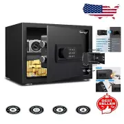 Fireproof Home Safe with Backlit Touch Screen & Dual Alarm System - 0.8 Cu Ft