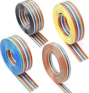 Glarks 10ft / 3m 10/14/16/20 Wire Rainbow Color Flat Ribbon IDC Wire Cable Kit for 2.54mm Connectors