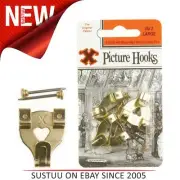 X Picture Hooks No.3 Brass Plated 3 Pack Blister