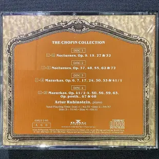 企鵝三星/Chopin蕭邦-夜曲全集/馬厝卡舞曲全集 Rubinstein魯賓斯坦/鋼琴 厚殼4CD 舊版1991年美國版無ifpi