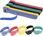 120PCS Cable Ties Reusable, Premium 6-Inch Adjustable Cord Ties, Microfiber Cloth Cable Management Straps Hook Loop Cord Organizer Wire Adjustable Cord Organizer