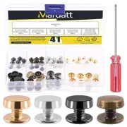 40 Sets 4 Colors Flat Head Stud with Screwdriver, Metal Purse Feet