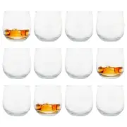 12x LAV 415ml Gaia Whisky Glasses Clear Tumbler Glassware Gift Set