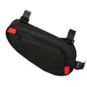 Stylish Black and Red Triangle Bike Bag Water Resistant Oxford Material
