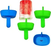 Popsicle Holders for Kids,Silicone Popsicle Holder for Kids No Drip with Built in Straw 2 Pack (Blue and Green)