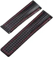 [AEHON] Carbon fiber pattern Genuine Leather Strap 20mm 22m For TAG HEUER MONACO Series watchband wristwatches band leather watch bracelet