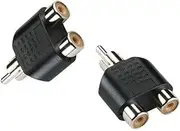 RCA Male Plug to 2 Female Splitter Audio Video AV Adapter Connector Converter AU
