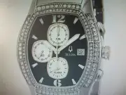 BULOVA MEN'S WATCH CHRONO CRYSTAL ALL S/S BLACK JAPAN 96B000 NEW