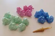 TOPPERS 17 Unicorn Cupcake Cake Rings Party Favor 5 Blue/Pink 7 Green+1 Horn NEW