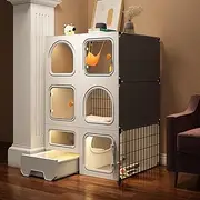 PINNKL Cat Cage Indoor with Cat Litter Box - Kitten Playpen Kennels - Stronger, Stress-Free Space for Your Kitty - Easy Installation, No Tools Needed (Size : 27.9''x18.3''x41.7'')