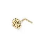 14K Yellow Gold Indian Style L-Shape Nose Stud, Septum Jewelry, Stud Earrings
