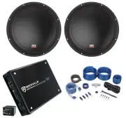 (2) MTX 3510-02 10" 1000w SVC 2-ohm Car Audio Subwoofers+Mono Amplifier+Amp Kit