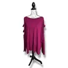 New Haptics Holly Harper Purple Super Soft Heather Lattice Long Sleeve Top 3X