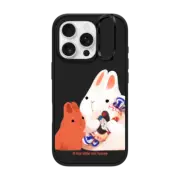 iPhone 16 Pro Impact Ring Stand Case MagSafe Compatible Big White Rabbit with Candy