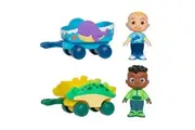 CoComelon Lane Little Vehicle 2-Pack Bundle - JJs Whaley Wagon and Codys Dino Trekker - Free-Wheeling Toy Vehicles - Fun, Engaging Toy for Toddlers - More to Collect