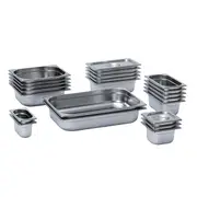 6 x MixRite GN Pans (201 Stainless Steel) 530x325x100 mm 11100 - 11100-SM