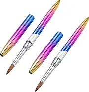 VALICLUD 2Pcs Nail Art Pens Gradient Color Nail Gel Brush for Home Salon Use