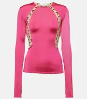 [Marine Serre] Marine Serre Regenerated cutout jersey top AU 8 pink