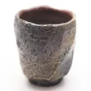 Bizen-yaki Faceted Rock Glass, Freestyle Glass, by artist Ikuo Ishi From Japan