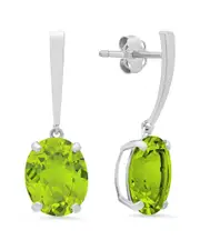 MaxColor 14K 4.30 ct. tw. Peridot Drop Earrings