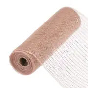 10 Inch Glitter Poly Burlap Mesh for Mesh Ribbon 10 Yard Light Brown & Gold