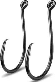 Black Circle Offset Hooks Saltwater Freshwater Strong Octopus Fish Hook Circle O