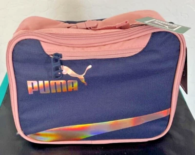 NEW Puma peach beige formstripe holographic lunch box bag 9.5" X 7.5" X 3.5"