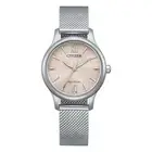 Citizen Pink Dial EcoDrive Water Resistance Analogue Watch EM089981X - Silver