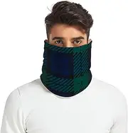 [Caihoyu] Fleece Linked Winter Neck Gaiter for Men Women Thick Thermal Fleece Lined Neck Gaiter Ski Tube Scarf Cold Weather Navy Black & Green Twill Weave Buffalo Plaid Tartan Check Scotland, Multicolor