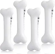 [Larrel] 4 Pcs Bone Clips, Cute White Dog Bone Hair Clip Small Exquisite Emo Hair Accessories for Halloween Cosplay Costume Parties, Daily Wear, Holiday Celebrations