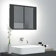 LED Bathroom Mirror Cabinet Grey 60x12x45 cm Acrylic,Bathroom Vanity Units 7.35KG-804958