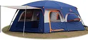 [KTT] Extra Large Tent 12 Person(Style-A),Family Cabin Tents,2 Rooms,Straight Wall,3 Doors and 3 Window with Mesh,Waterproof,Double Layer,Big Tent for Outdoor,Picnic,Camping,Family Gathering.