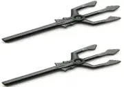 2x LEGO Part Pearl Dark Gray Trident