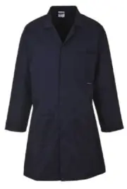 RS Pro UV PROTECTION MEN’S LAB COAT Vented Back, Stud Closure,Navy-Size L Or XXL