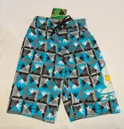 Lego Ninjago Zane Boys Grey Blue Printed Swimming Board Shorts Size 5 New