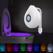 Toilet Night Light LED Motion Activated Dual Sensor 8 Color