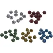 10Pcs Polyhedral 12-Die Carved Pattern Dice Set d12 Acrylic Games Dices Set