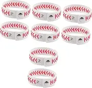 [jojofuny] 4 Pcs Baseball Bracelet Men Leather Wristlet Strap Women’s Jewelry Braided Friendship Bracelet Hand Knitting Wrist Band Baseball Braided Leather Snap Bracelet Bag