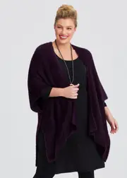 [Taking Shape] Taking Shape Fuzzy Cape in Purple - Women's Accessories Purple