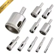 10PCS Diamond Hole Saw Drill Bit Set for Glass Tile Ceramic 1/4–1.5 Inch