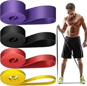 4 Piece Resistance Bands, Yoga Rally Assist Bands, Fitness Resistance Training Exercise Bands, Squat Loop Bands, Home Exercise Bands for Beginners and Advanced Exercisers