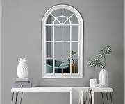 White Hampton's Window Style Small Arch Mirror