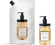 Foaming Bouquet Handwash Pump Dispenser + Refill Combo Pack 100% Vegan and Paraben Free Pack of 2 Rich Foam | Moisturizing Hand Wash | Soft on Hands(Frangipanis & Rose, 1L + 500ml)