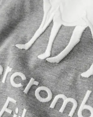 美國百分百【Abercrombie & Fitch】T恤 AF 短袖 麋鹿 kids 女 男 XS S號 灰色 美國青年版 H858