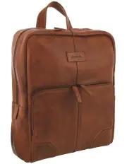 [PIERRE CARDIN] Italian Leather Sleek Backpack in Cognac