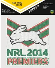 South Sydney Rabbitohs NRL See-Thru Premiers 2014 Window Sticker