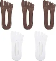 [fashiirow] 5Pairs Men Socks with Fingers Summer Ultra-thin Invisible Toe Silk Socks Elastic Men's Ankle Sock Silicone Non-slip